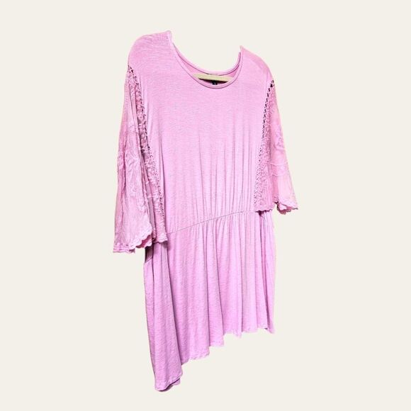 TORRID NEW PLUS SIZE Knit Crew Neck Lace Dolman Sleeves Babydoll Top 4X - Picture 7 of 16